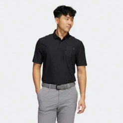 Adidas Go-To Golf Polo Shirt -Golf Sporting Goods Store Adidas AW22 Go To Primegreen Polo Shirt HA6114 SHADI683 Black Model 1