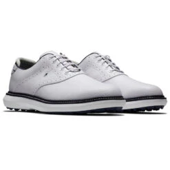 FootJoy FJ Traditions Spikeless 57927 Golf Shoes -Golf Sporting Goods Store FootJoy FJ Traditions Spikeless Shoes White Navy 3