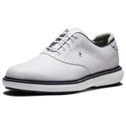 FootJoy FJ Traditions Spikeless 57927 Golf Shoes -Golf Sporting Goods Store FootJoy FJ Traditions Spikeless Shoes White Navy 5