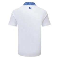 FootJoy Tossed Tulip Trim Pique Golf Polo Shirt -Golf Sporting Goods Store FootJoy SS23 Tossed Tulip Trim Pique Polo Shirt 80025 SHFOO235 S White Twilight Back