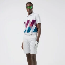 J.Lindeberg Active Argyle Golf Shorts -Golf Sporting Goods Store J.Lindeberg SS22 Active Argyl Golf Short P1345071 White Model 1