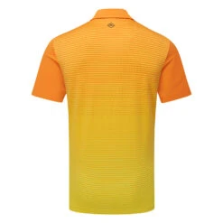 J.Lindeberg Lowell Golf Polo Shirt -Golf Sporting Goods Store J.Lindeberg SS23 Lowell Slim Fit Polo GMJT07524 I068 SHLIN192 Russet OrangeBlazing Yellow Back