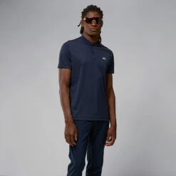 J.Lindeberg Bode Golf Polo Shirt -Golf Sporting Goods Store J.Lindeberg GMJT06478 6855 M Bode Regular Fit Polo SHLIN162 JL Navy Model 1