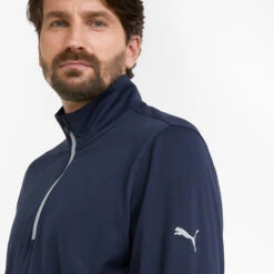 Puma Gamer 1/4 Zip Golf Popover -Golf Sporting Goods Store Puma SS22 Gamer 1 4 Zip Sweater 599127 03 Code SWPUM231 M Navy Blazer model 2