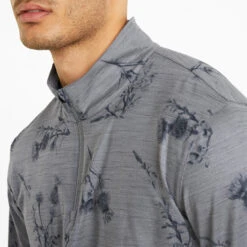 Puma Cloudspun Lowlands 1/4 Zip Golf Popover -Golf Sporting Goods Store Puma Cloudspun Lowlands 1 4 Zip Golf Popover Quiet Shade Heather 537067 02 SWPUM258 Model 2