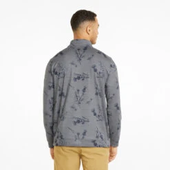 Puma Cloudspun Lowlands 1/4 Zip Golf Popover -Golf Sporting Goods Store Puma Cloudspun Lowlands 1 4 Zip Golf Popover Quiet Shade Heather 537067 02 SWPUM258 Model 3
