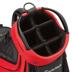TaylorMade 2022 Stealth Golf Tour Staff Bag -Golf Sporting Goods Store TaylorMade 2022 Tour Staff Bag Black Red 4