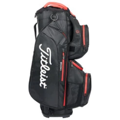 Titleist StaDry 15 Golf Cart Bag -Golf Sporting Goods Store Titleist 2022 Cart 15 Stadry Bag Black Black Red 3