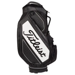 Titleist Jet Black Premium StaDry Golf Cart Bag -Golf Sporting Goods Store Titleist 2022 Tour Series Premium StaDry Cart Bag Black White 3