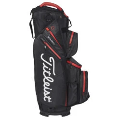 Titleist StaDry 14 Golf Cart Bag -Golf Sporting Goods Store Titleist StaDry 14 Golf Cart Bag Black Black Red 3