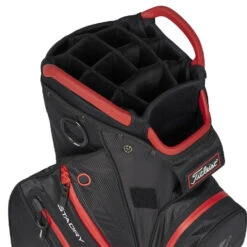 Titleist StaDry 14 Golf Cart Bag -Golf Sporting Goods Store Titleist StaDry 14 Golf Cart Bag Black Black Red 4