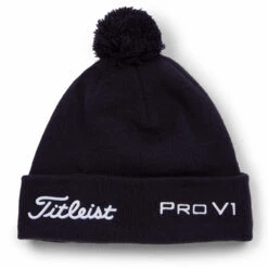 Titleist Tour Pom Pom Golf Beanie -Golf Sporting Goods Store Titleist Tour Pom Pom Golf Beanie Navy White 3