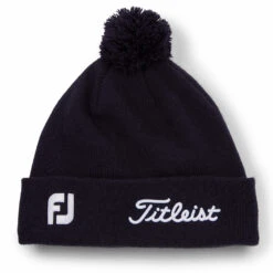 Titleist Tour Pom Pom Golf Beanie -Golf Sporting Goods Store Titleist Tour Pom Pom Golf Beanie Navy White 4