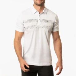 TravisMathew Activate Golf Polo Shirt -Golf Sporting Goods Store Travis Mathew SS21 Activate Golf Polo Shirt 1MW440 SHTRA055 XL White Model 1