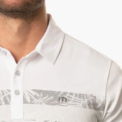 TravisMathew Activate Golf Polo Shirt -Golf Sporting Goods Store Travis Mathew SS21 Activate Golf Polo Shirt 1MW440 SHTRA055 XL White Model 2
