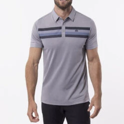 TravisMathew Private Dock Golf Polo Shirt -Golf Sporting Goods Store Travis Mathew SS21 Private Dock Golf Polo Shirt 1MW149 SHTRA054 M Heather Medium Grey Model 1