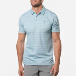 TravisMathew Tahoe Golf Polo Shirt -Golf Sporting Goods Store Travis Mathew SS21 Tahoe Polo Shirt 1MW154 Code SHTRA034 M Heather Delphinium Model 1