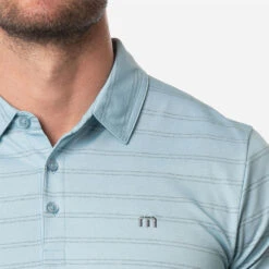TravisMathew Tahoe Golf Polo Shirt -Golf Sporting Goods Store Travis Mathew SS21 Tahoe Polo Shirt 1MW154 Code SHTRA034 M Heather Delphinium Model 2
