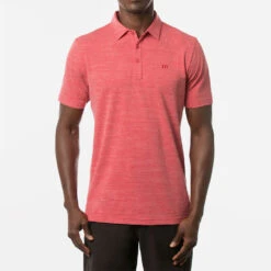 TravisMathew The Heater Golf Polo Shirt Black -Golf Sporting Goods Store Travis Mathew SS21 The Heater Golf Polo Shirt 1MW395 Code SHTRA039 M Heather Scooter model 1