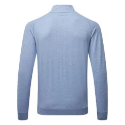 TravisMathew Zachary 1/2 Zip Golf Sweater -Golf Sporting Goods Store Travis Mathew SS22 Zachary Sweater 1MQ470 4HLB Code SWTRA017 M Heather Light Blue back