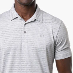 TravisMathew Time Will Tell Golf Polo Shirt -Golf Sporting Goods Store Travis Mathew SS21 Time Will Tell Golf Polo Shirt 1MW105 Code SHTRA041 Heather Light Grey Model 2