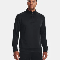 Under Armour Fleece 1/4 Zip Golf Sweater 9 Under Armour Fleece 1/4 Zip Golf Sweater -Golf Sporting Goods Store Under Armour AW22 1 4 Zip Sweater 1373358 001 SWUND171 XL Black Black Model 1