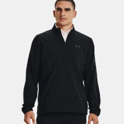 Under Armour Storm Windstrike 1/2 Zip Golf Wind Top 9 Under Armour Storm Windstrike 1/2 Zip Golf Wind Top -Golf Sporting Goods Store Under Armour AW22 Storm Windstrike 1 2 Zip Wind Top 1370156 001 WTUND084 S Black Jet Gray Model 1