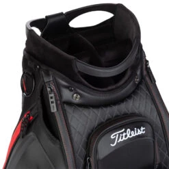 Titleist Jet Black Golf Tour Staff Bag 10 Titleist Jet Black Golf Tour Staff Bag -Golf Sporting Goods Store jetblackstafftourbagblackred5